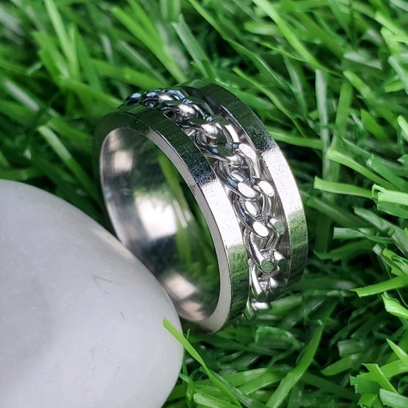 "8MM Stainless Steel Unisex Spinner Ring, AAAQL1017 - Picture 11 of 11